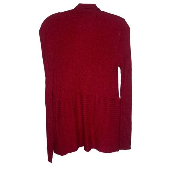 Verve Ami Womens Cardigan Sweater Size S Red Open Front Long Sleeve Pull On - Picture 2 of 16